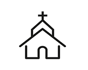 church icon representing donation and nonprofit service